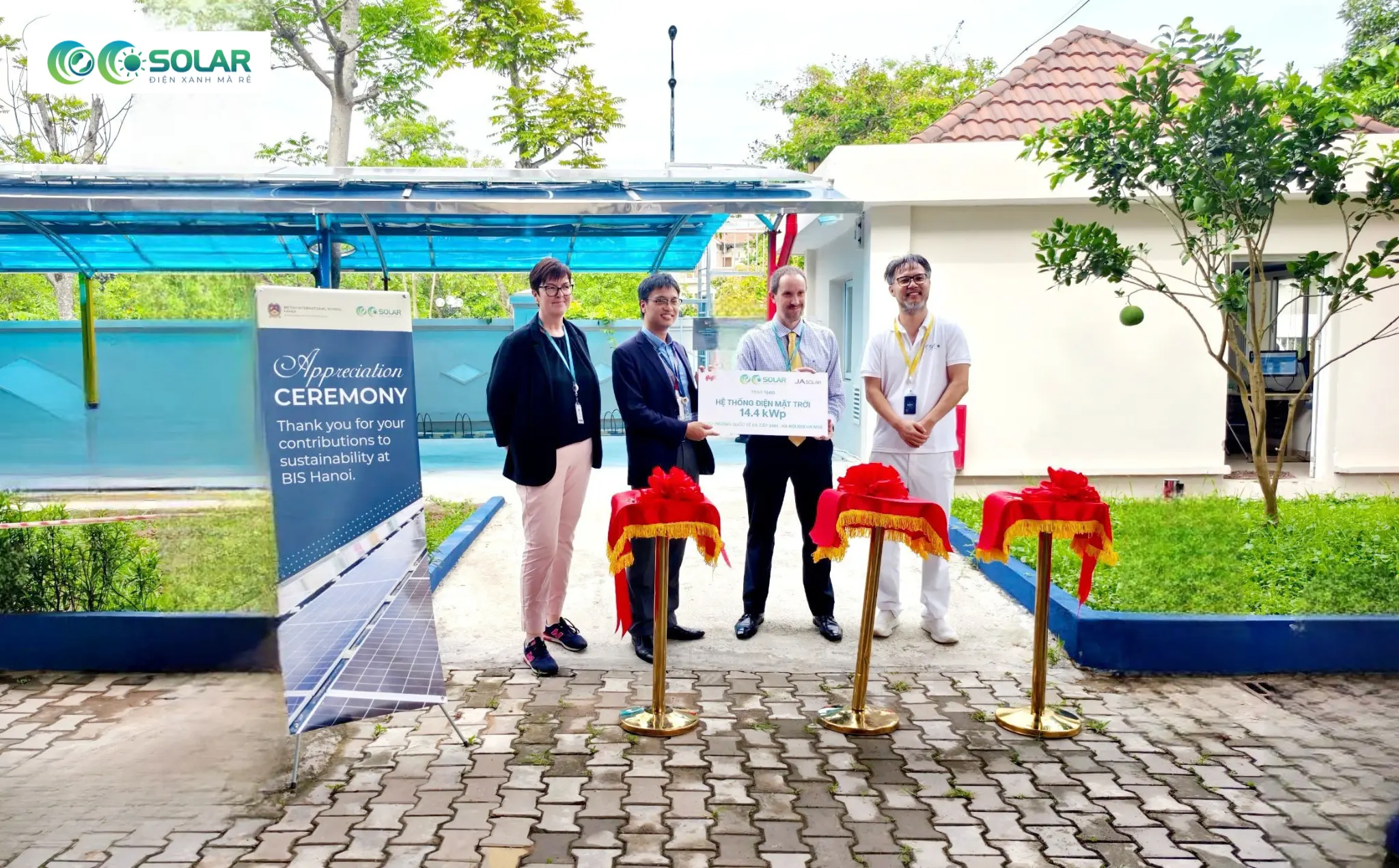 CoCo Solar trao tặng hệ thống điện mặt trời 14.4 kWp cho Trường Quốc tế đa cấp Anh (BIS Hà Nội)