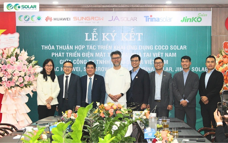 Lễ ký kết biên bản ghi nhớ giữa CoCo Solar và BIDV, Huawei, Sungrow, JA Solar, Trina Solar, Jinko Solar